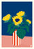 Carte postale Les Tournesols avec son enveloppe blanche, prête à envoyer.